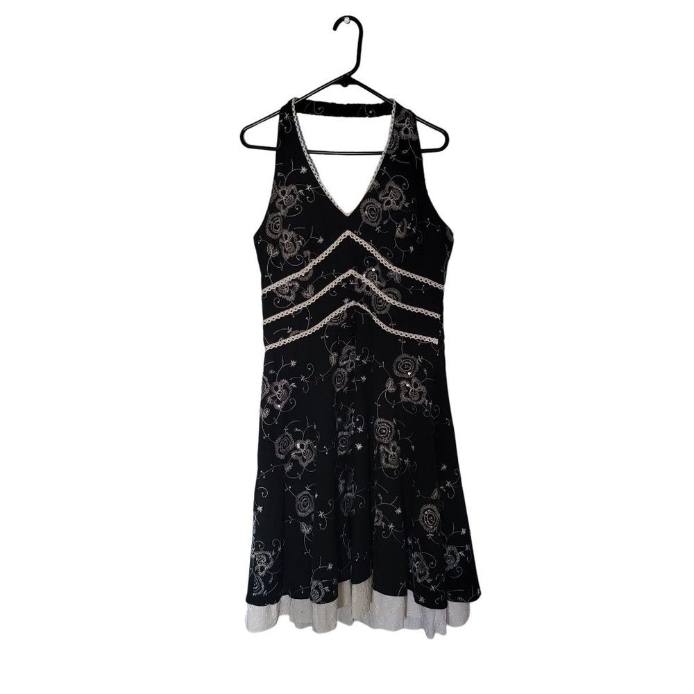 IN Studio Embroidered Sequined Floral Dress Size 12